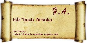 Hübsch Aranka névjegykártya